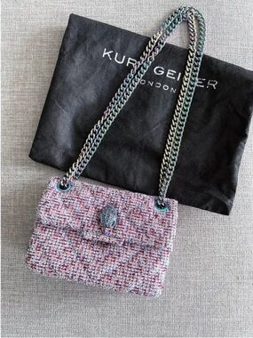 Kurt Geiger iridescent Tweed Crossbody with  Chain